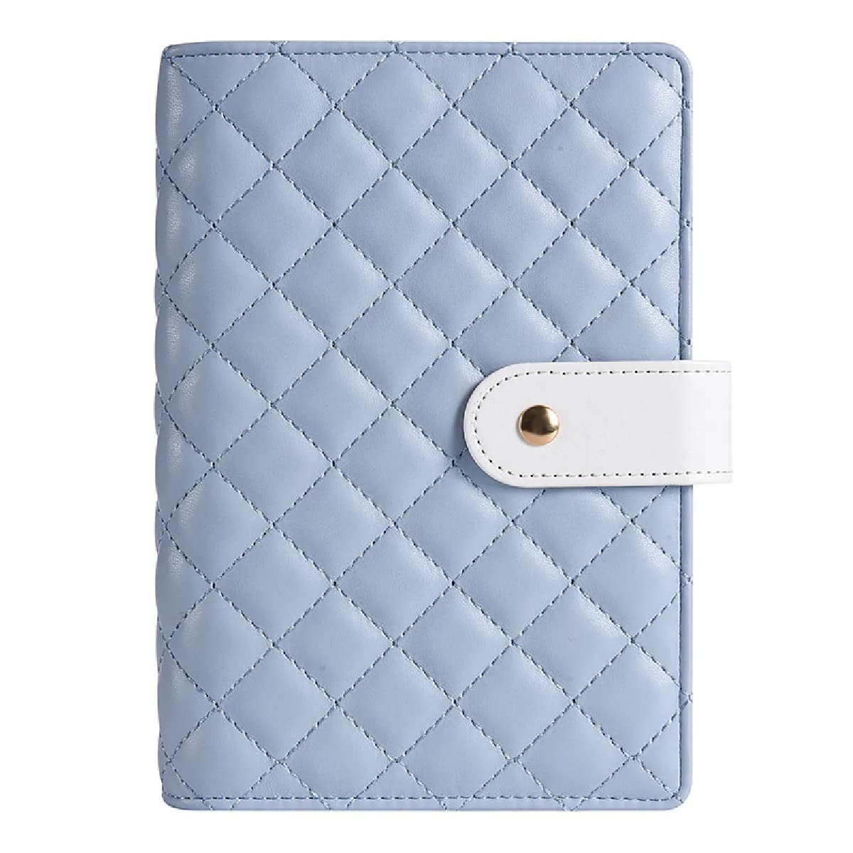 Carnet budget A6 à feuilles mobiles en cuir PU, bleu style pain (couverture