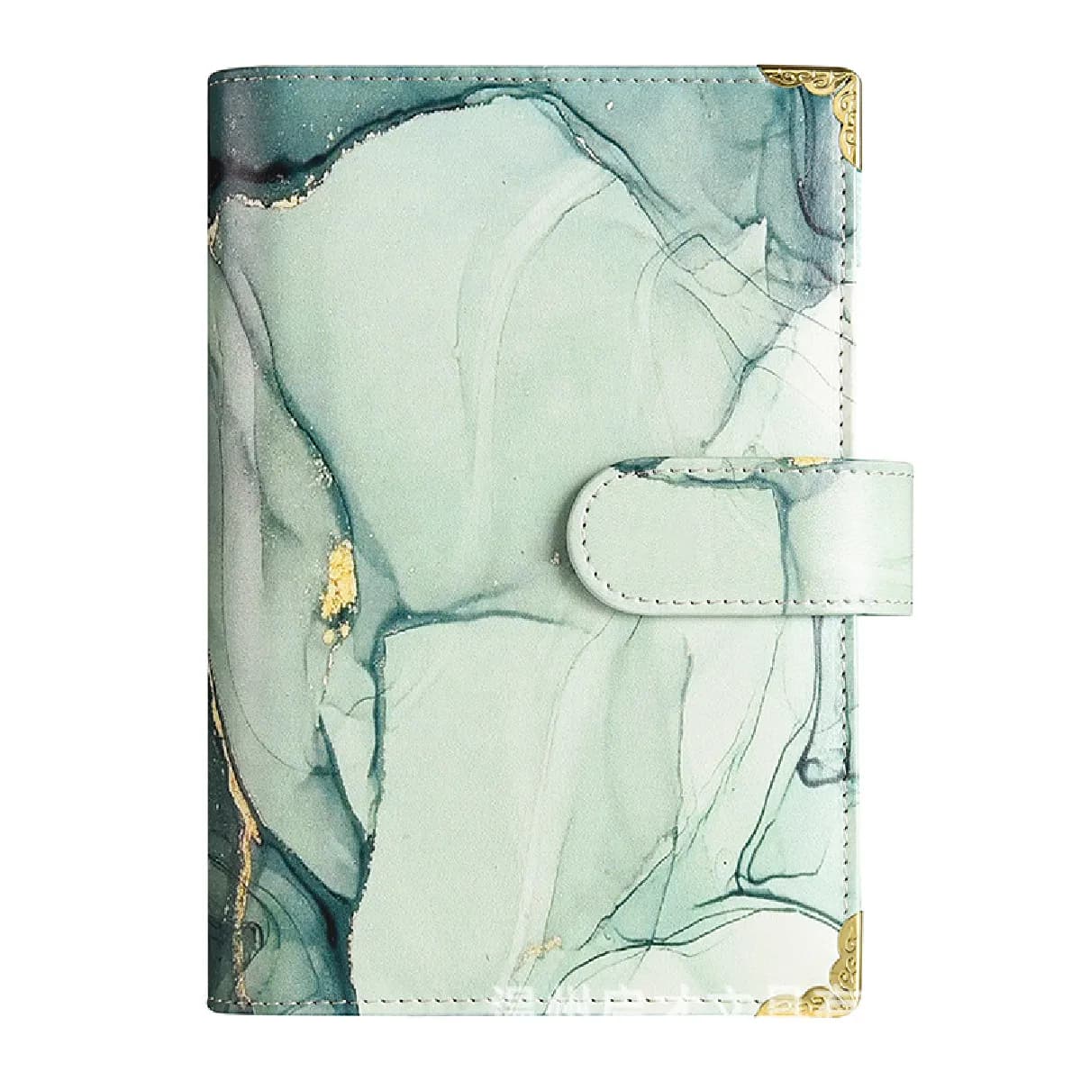 Carnet à anneaux A6 en cuir PU pour budget et finances, texture imprimée agenda