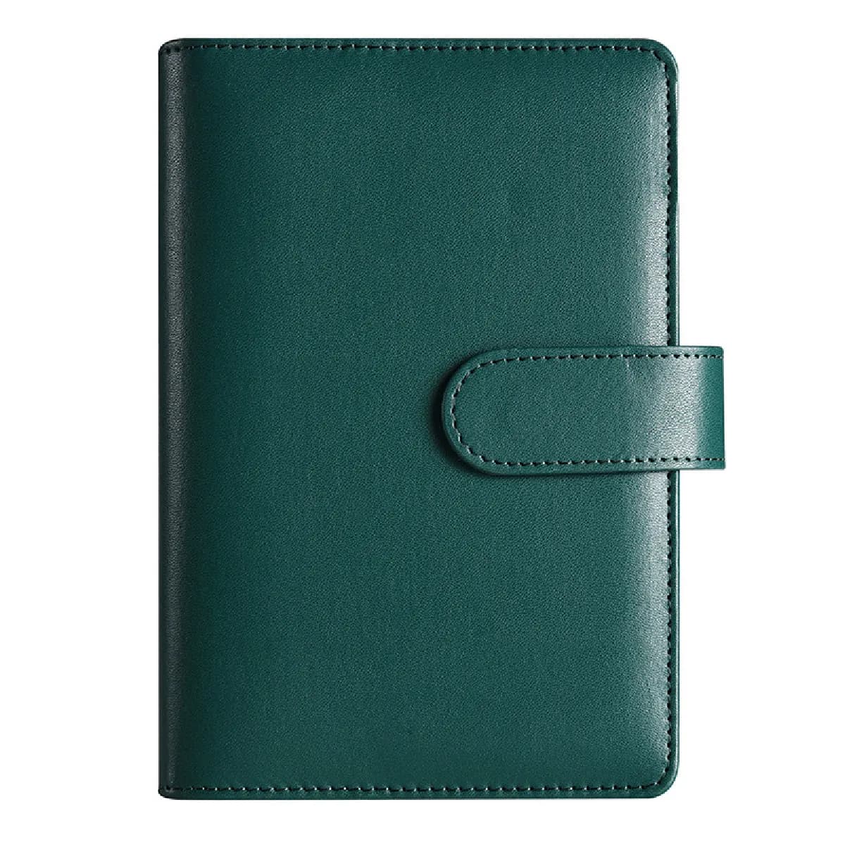 Carnet à anneaux A6 avec pochette zippée, couverture en similicuir style vert