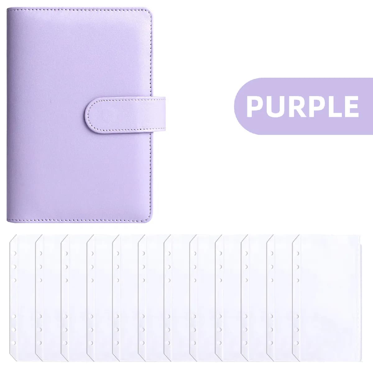Agenda budgétaire créatif A6 en similicuir, motif macaron - Système d'enveloppes