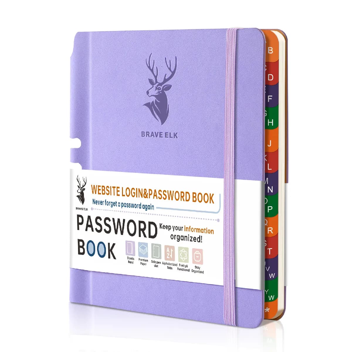Cahier B6 à couverture rigide avec porte-stylo, élastique et index, carnet mots