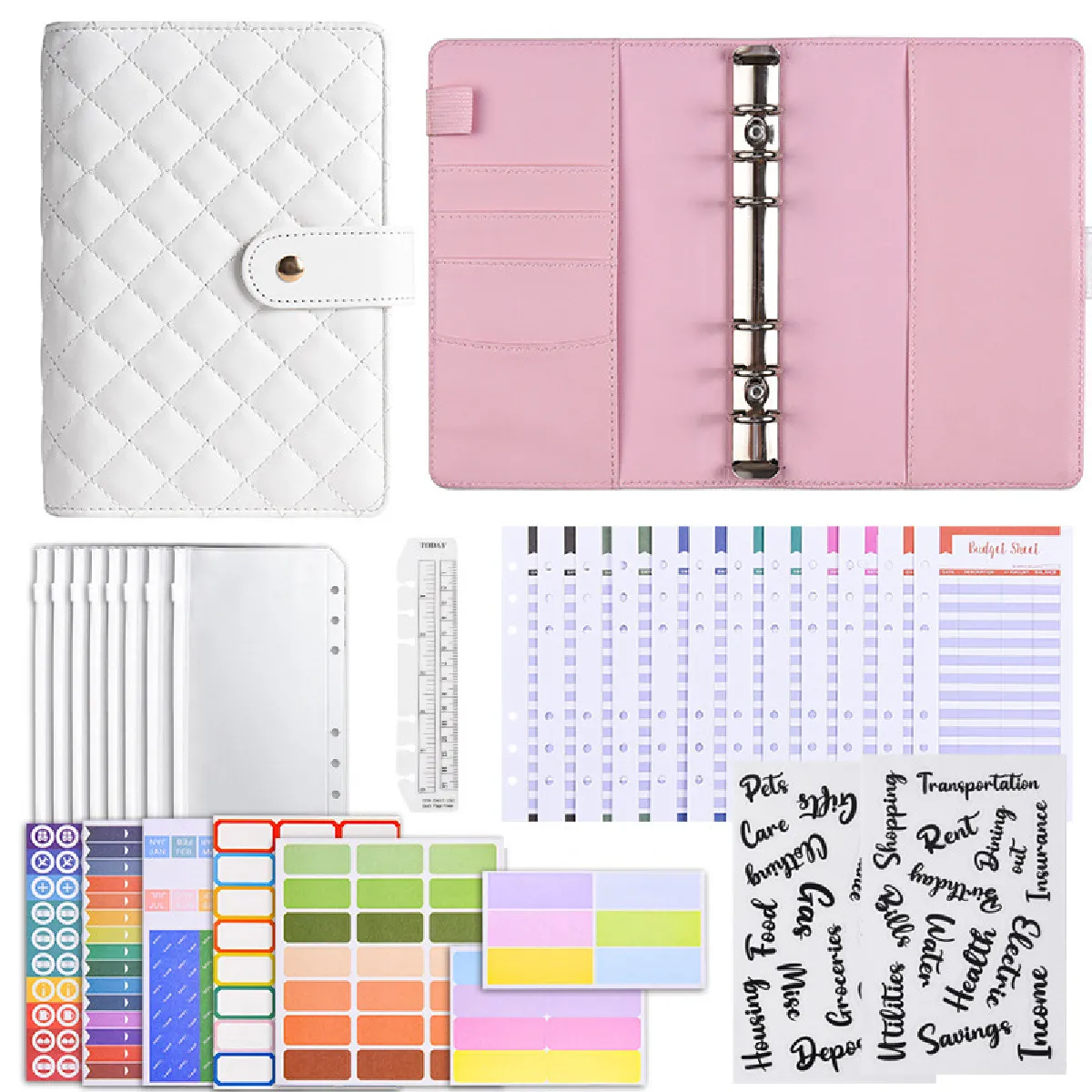 Carnet notes A6 en cuir PU Macaron à feuilles mobiles, coffret cadeau luxe pour